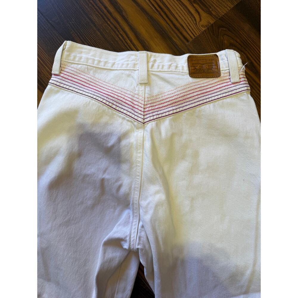 Levi’s Ribcage Straight Ankle Rainbow White Denim Jeans Size 29 - Picture 4 of 13